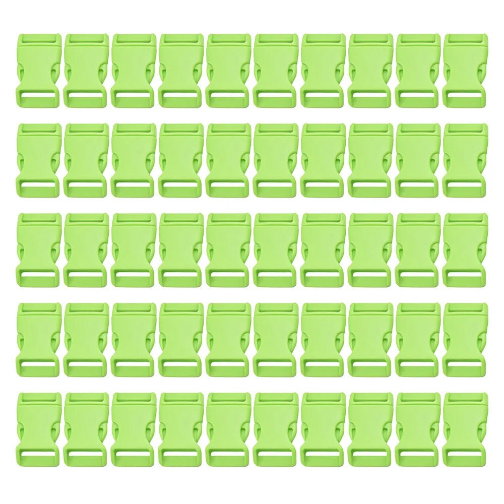 50 Pcs 3/8'' 5/8" Curved Paracord Buckle Clips Side Release Plastic Buckles for Parachute Bracelet Clasps Dog Collar Accessories