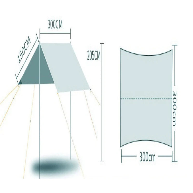 Camping Tarp. Waterproof Tent Awning. Shade Garden Canopy. Beach Sunshade Outdoor Ultralight Sun Shelter.