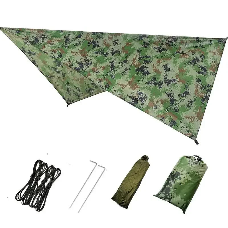 Outdoor Waterproof Tarp Camouflage Outdoor Rain Canopy Portable Shade Uv Survival Mat for Picnic BBQ Camping Outdoor