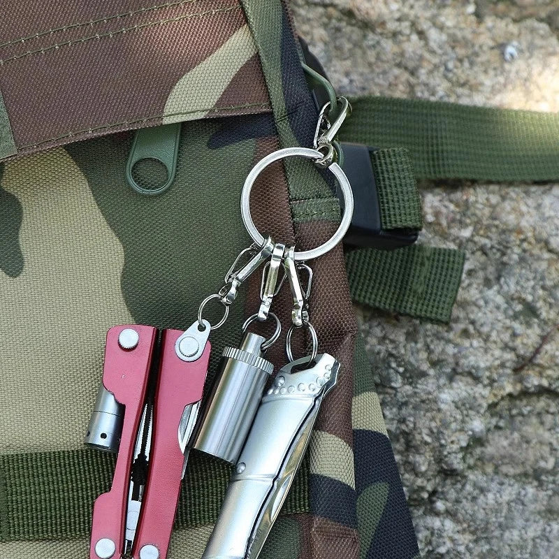 10pcs Tactical Carabiner Clips EDC Aluminium Alloy Gourd Buckle Keychain Anti-lost Hanging Buckle Spring Clips for Backpack