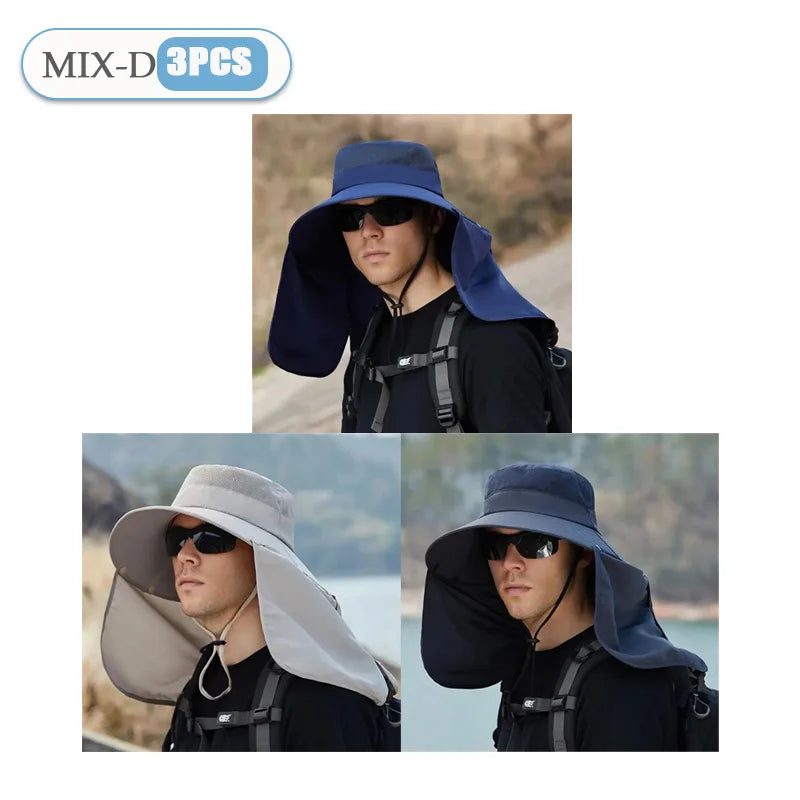 Sun Protection Bucket Hat.  Summer Outdoor Hunting Cycling Hiking Hats Camping Visor Caps Removable Fisherman Cap for Men Women