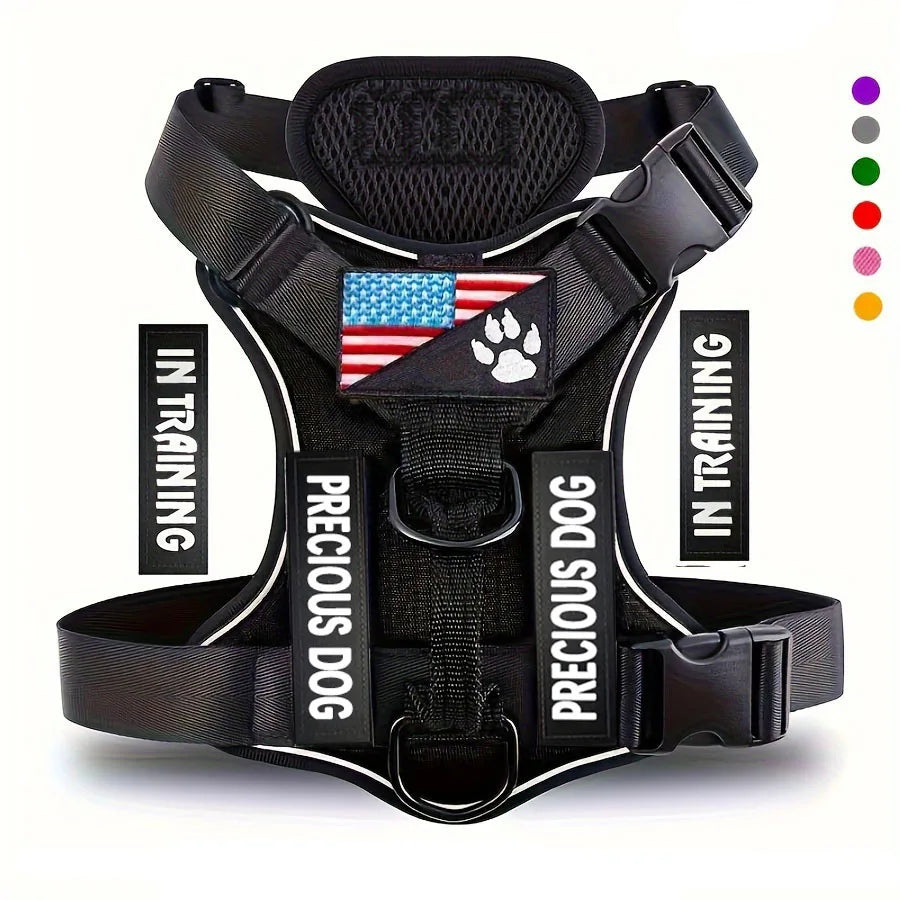 Service Dog Harness, Reflective Dog Vest Harness , Adjustable Soft Oxford Pet Harness.