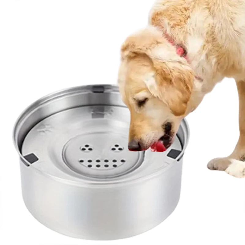 Stainless Steel No Spill Water Bowl for Dogs/Cats Non-Slip Slow Dog Bowl Water Feeder Dispenser for Medium Large Dogs