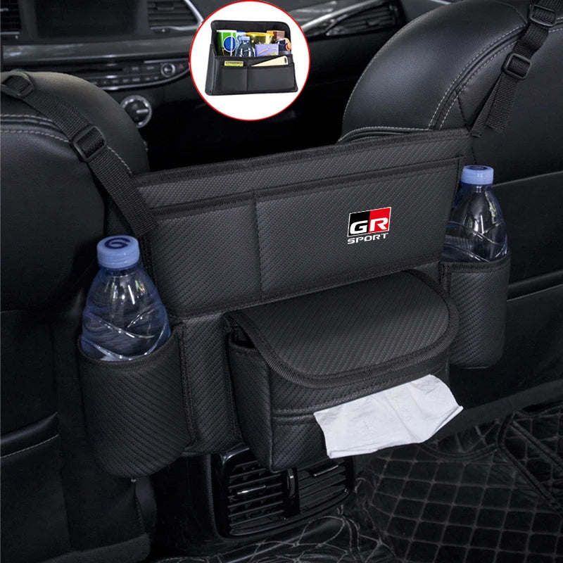 Leather Car Seat Middle Hanger Storage Bag Auto Handbag Holder Between Seats