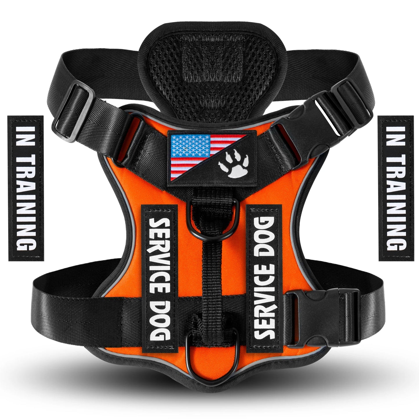Service Dog Harness, Reflective Dog Vest Harness , Adjustable Soft Oxford Pet Harness.