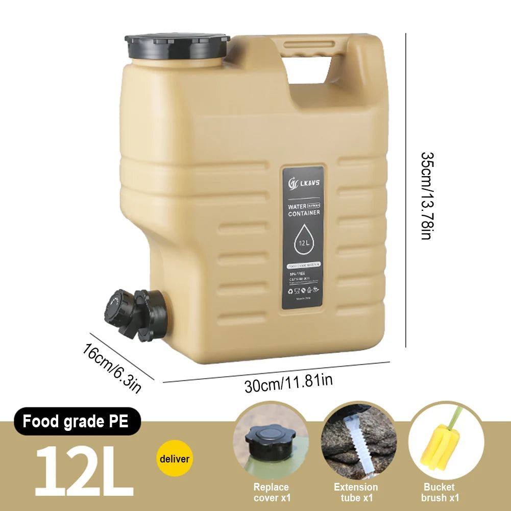 Drinking Water Container with Spigot, Leakproof Camping Water Tank Large Capacity Water Storage Carrier