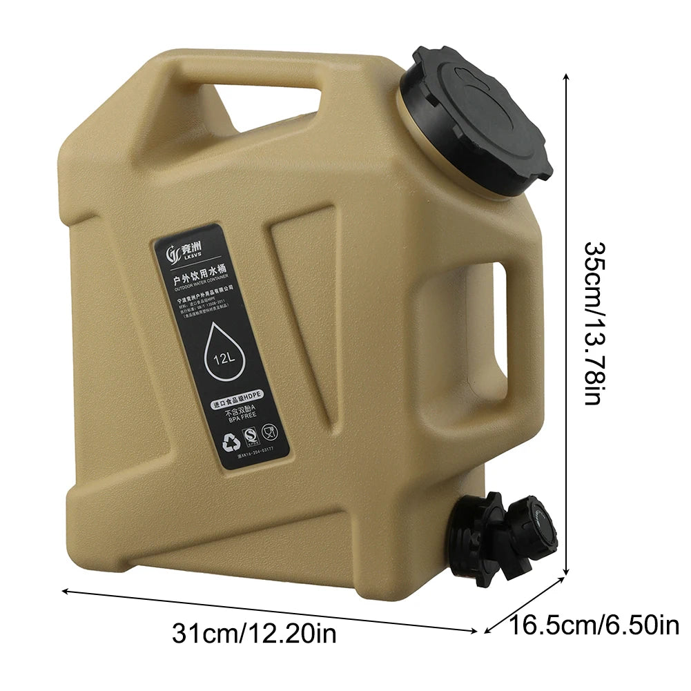 Drinking Water Container with Spigot, Leakproof Camping Water Tank Large Capacity Water Storage Carrier