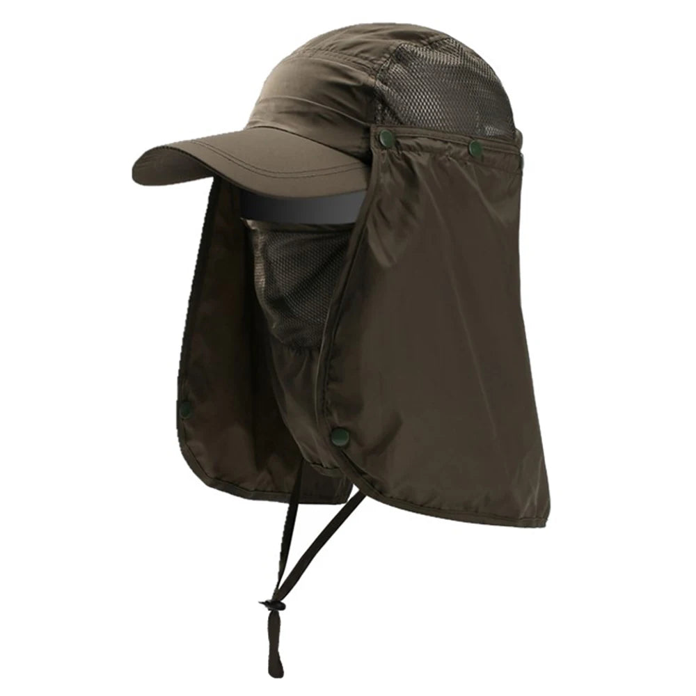 Fishing Hat Outdoor Sport Hiking Visor Hat UV Protection Face Neck Cover Fishing Sun Protection Cap Breathable Quick-drying Hat