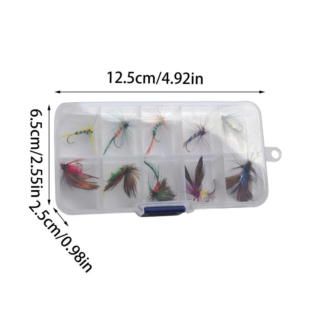 Fly Assortment Trout Hook 10 Pieces Lures Hook Fly Assortment Sturdy Fly Fishing Hook Fly Fishing Kit for Saltwater Freshwater