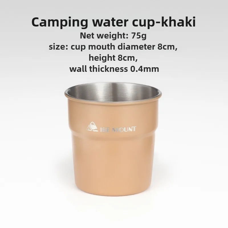 Outdoor stainless steel cup camping beer cup for camping beverage with storage bag