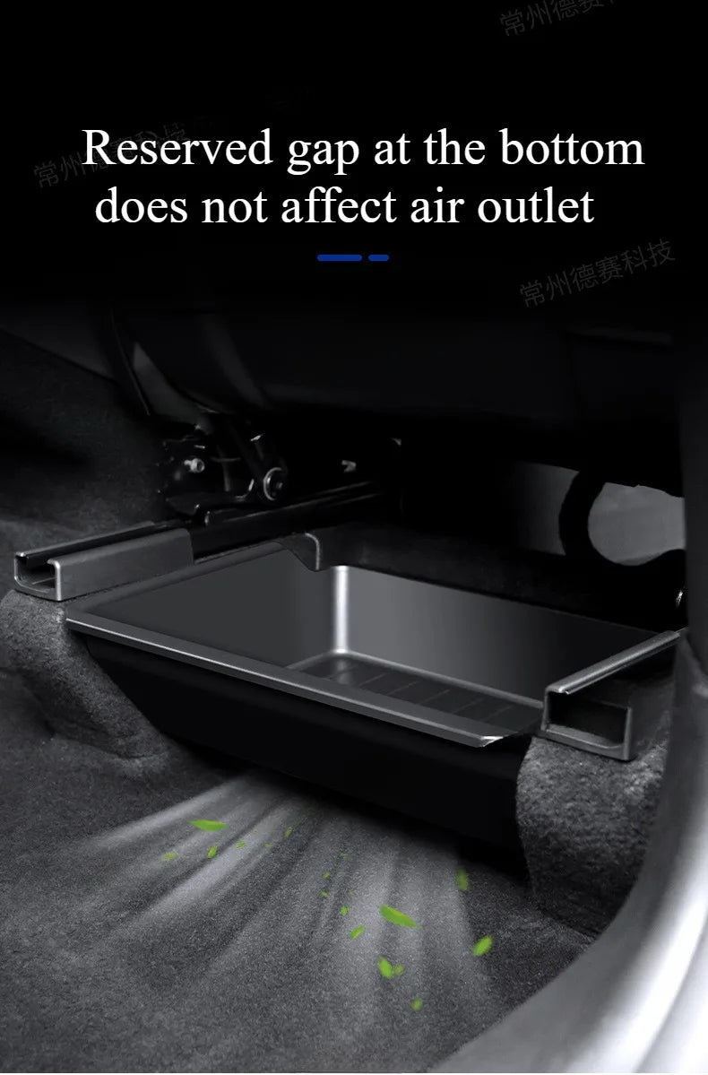 Tesla Model Y Juniper 2025, Front Seat Storage Box, Under Seat Organizer Trash Can Car Interior Accessories