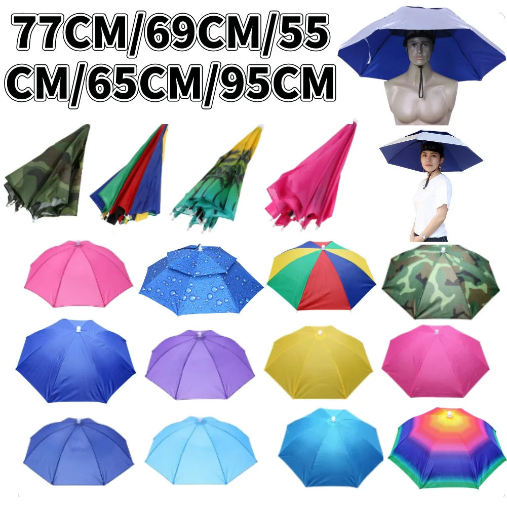 Umbrella Hat Foldable Fishing Sunshade Headwear Cap Waterproof Camping Beach Fishing Hat