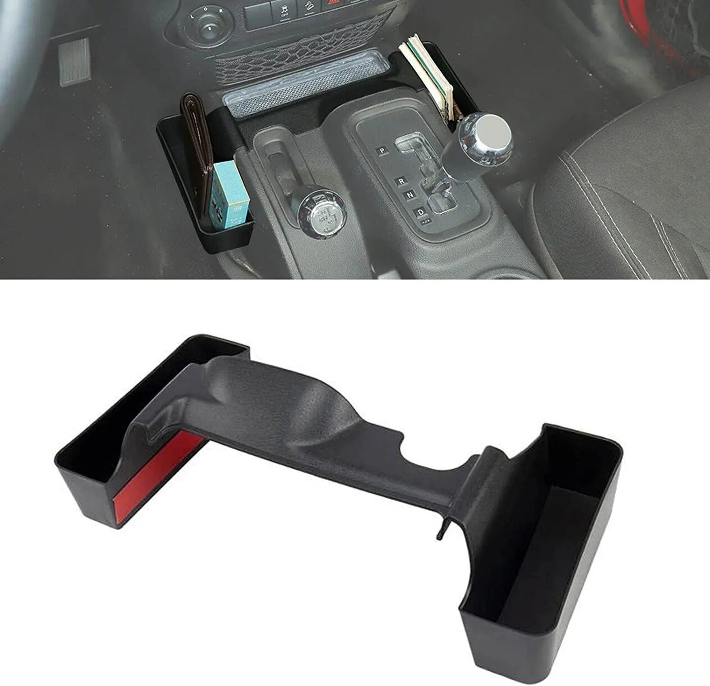 2PACK Armrest Storage Box Gear Shift Side Organizer for Jeep Wrangler JK JKU 2011-2017, Interior Tray Accessories Stowing Tidying