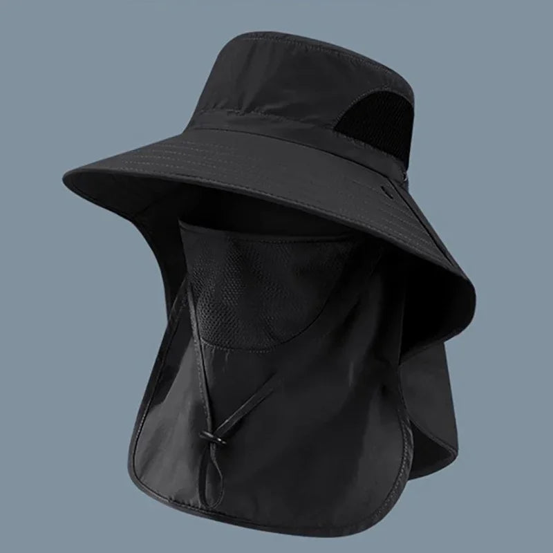 Summer Sun Hats UV Protection.  Outdoor Hunting Fishing Cap For Men Women. Hiking Camping Visor. Bucket Hat Neck Flap Fisherman Hat
