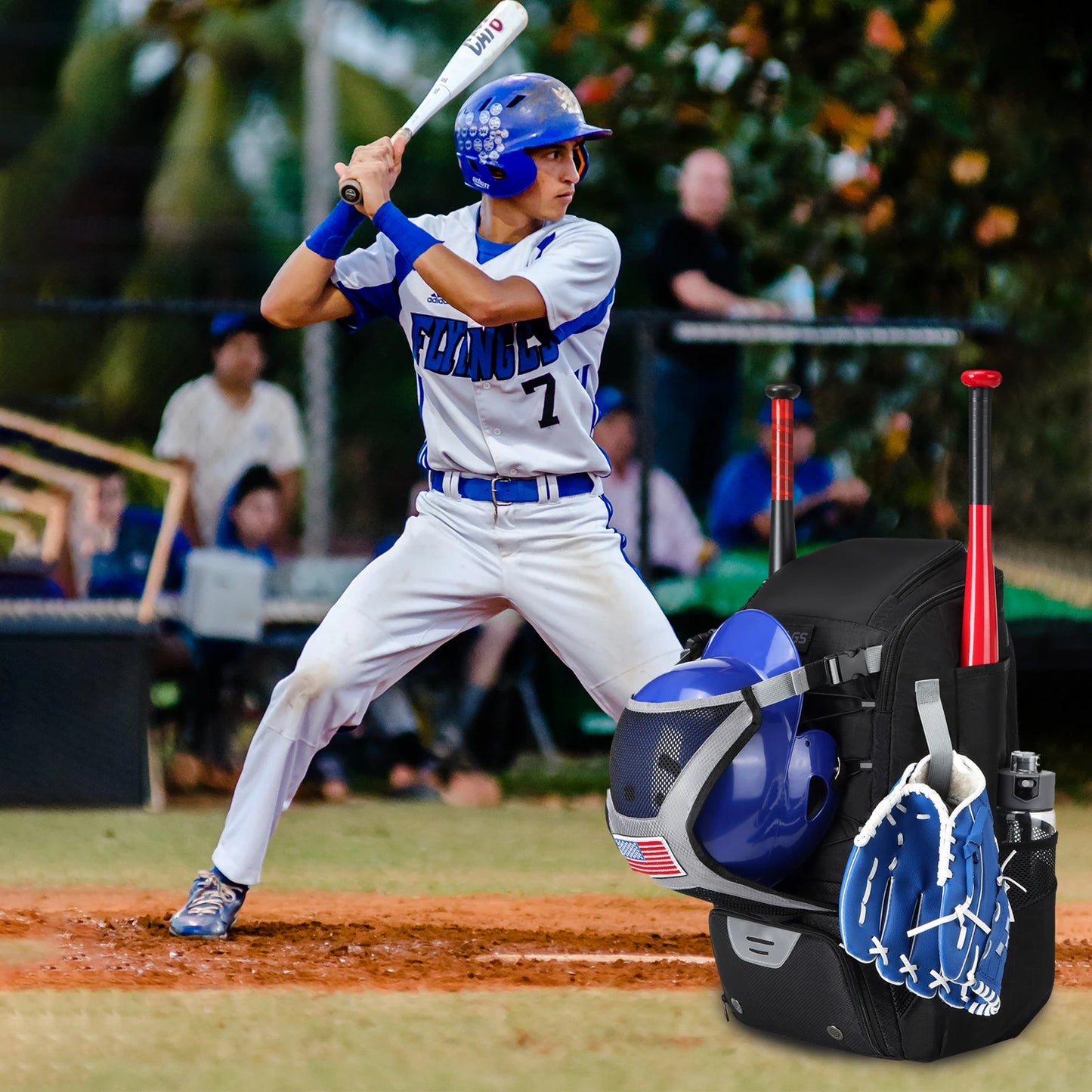 Baseball Equipment Bag Baseball Backpack with Shoe Compartmen,t Softball Bat Bag Large Capacity Sport Baseball Backpack