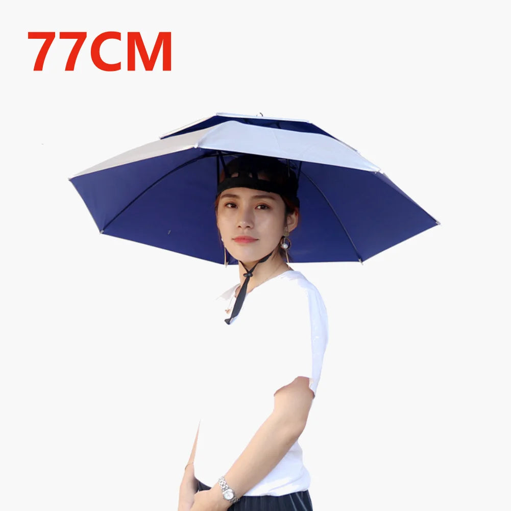 Umbrella Hat Foldable Fishing Sunshade Headwear Cap Waterproof Camping Beach Fishing Hat
