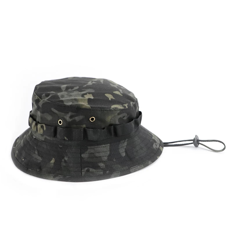 Men & Women Top Camo Summer Casual Tactical Boonie Hats Camouflage. Travel Bucket Hat Hunting Fishing Adjustable Jungle Bush Cap