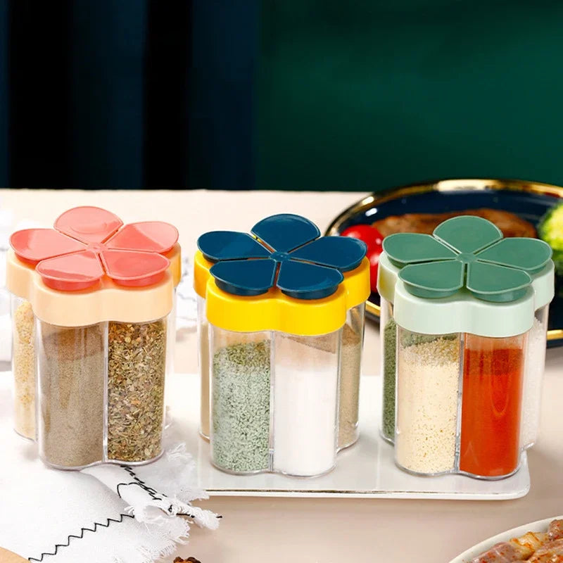 Camping Seasoning Jar with Lids Transparent Spice Compartment for Outdoor Cooking BBQ Salt and Pepper Shaker Outdoor Camping