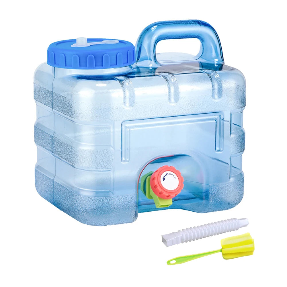 Outdoor Water Bucket With Spigot,  Leakproof Camping Water Tank Water Container With Detachable Faucet