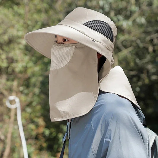 Summer Sun Hats UV Protection.  Outdoor Hunting Fishing Cap For Men Women. Hiking Camping Visor. Bucket Hat Neck Flap Fisherman Hat