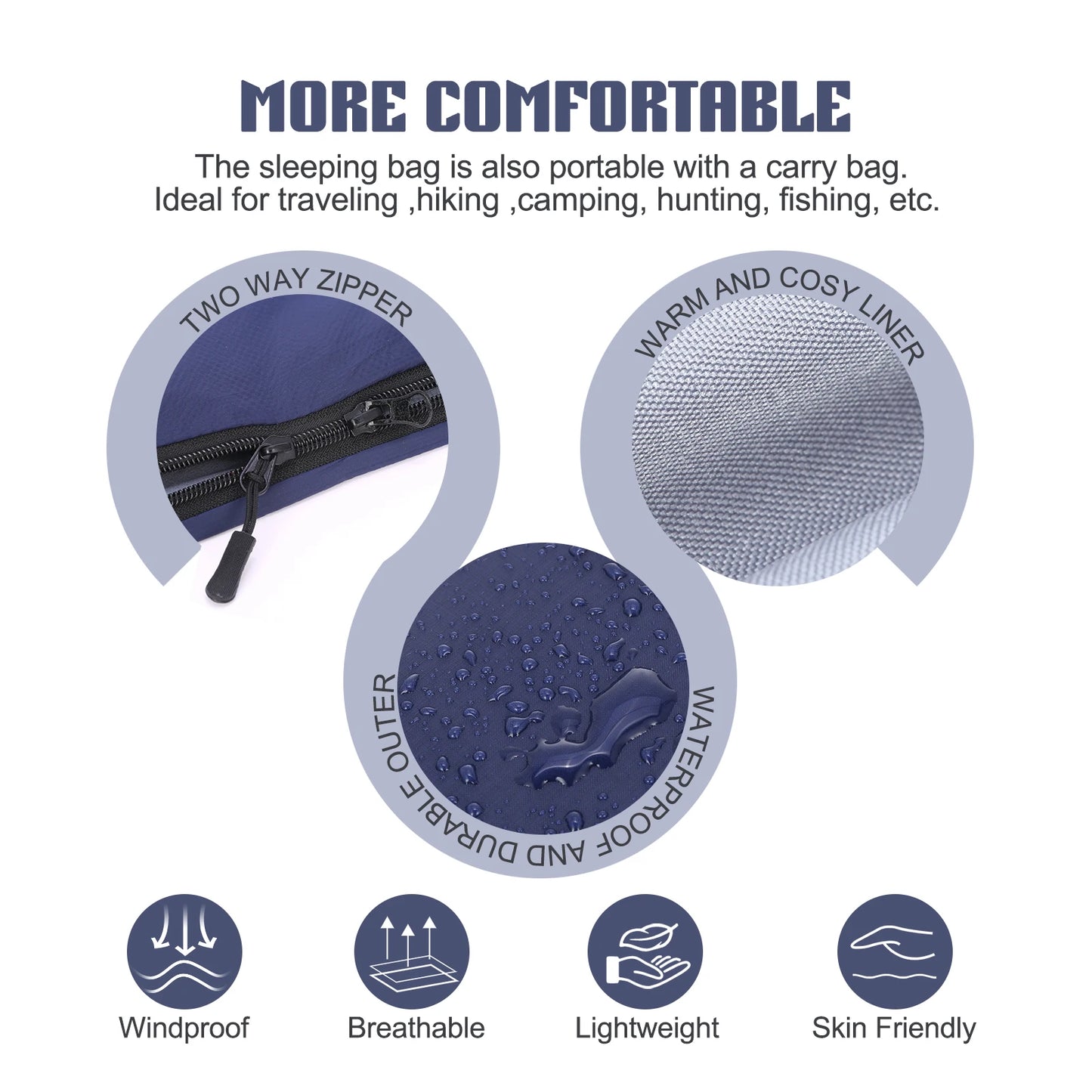 Outdoor Envelope Sleeping Bag Camping Travel Hiking Ultra-light Sleeping Bag Travel Bag Hiking