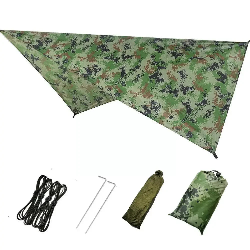 Outdoor Waterproof Tarp Camouflage Outdoor Rain Canopy Portable Shade Uv Survival Mat for Picnic BBQ Camping Outdoor
