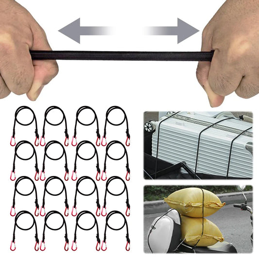 Heavy Duty Bungee Cord Aluminum Alloy Elastic Tie Strap String Carabiner Hooks Cord Elastic Rope for Luggage Rack Cargo