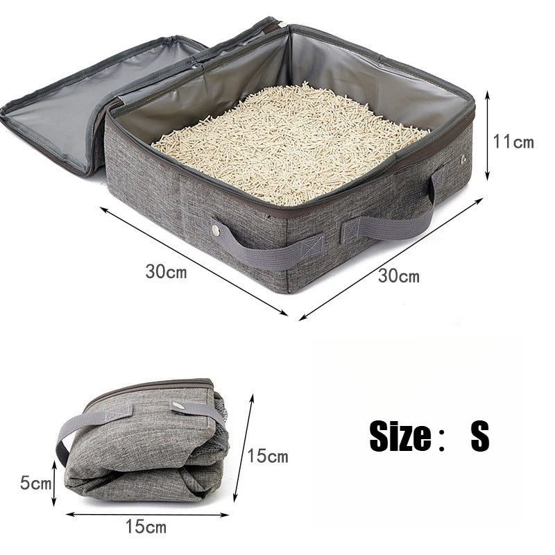 Portable Foldable Cat Litter Box – Waterproof Travel Toilet for Camping/Carriers | Collapsible & Leakproof Design Cat Toilet