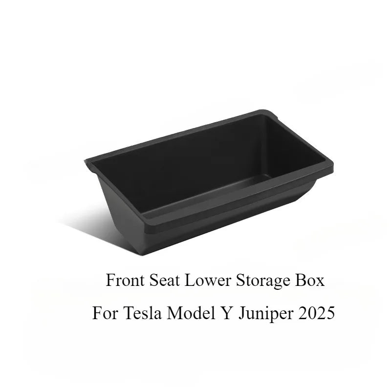 Tesla Model Y Juniper 2025, Front Seat Storage Box, Under Seat Organizer Trash Can Car Interior Accessories