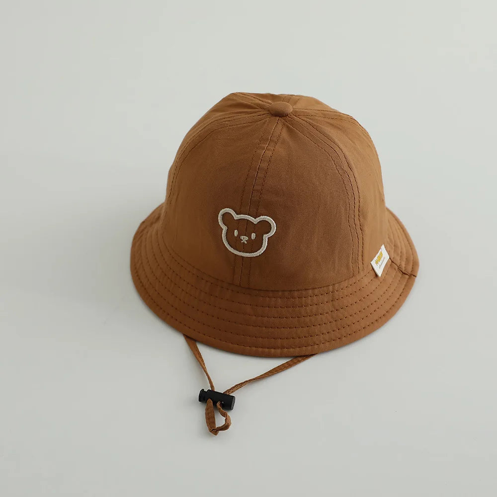 Cute Bear Baby Bucket Hats. Boy Girl Summer Uv Protection Fisherman Caps Kids Outdoor Sunshade Panama Basin Caps