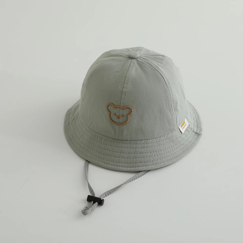 Cute Bear Baby Bucket Hats. Boy Girl Summer Uv Protection Fisherman Caps Kids Outdoor Sunshade Panama Basin Caps