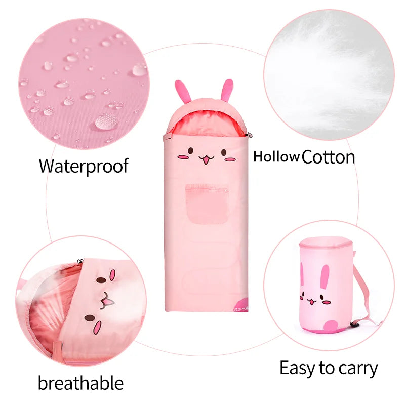 Children Cartoon Blanket Camping Sleeping Bag for Children Birthday Gifts Thick 1PC Bedspread On The Bed Animals Sleep