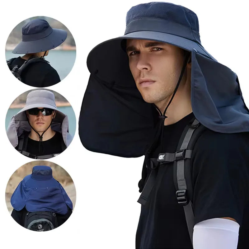 Sun Protection Bucket Hat.  Summer Outdoor Hunting Cycling Hiking Hats Camping Visor Caps Removable Fisherman Cap for Men Women