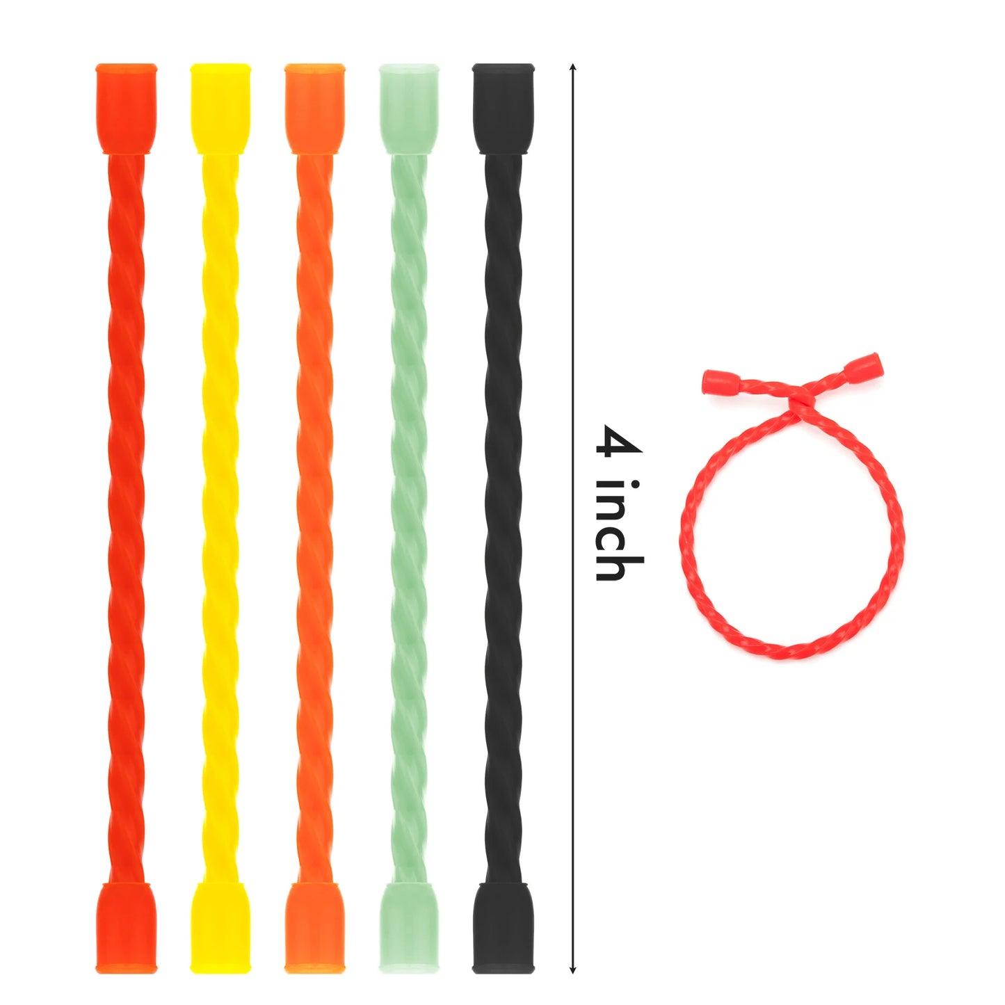 Silicone Cable Ties, Bendable Reusable Rubber Twist Ties Flexible ties