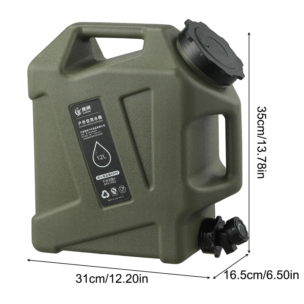 Drinking Water Container with Spigot, Leakproof Camping Water Tank Large Capacity Water Storage Carrier