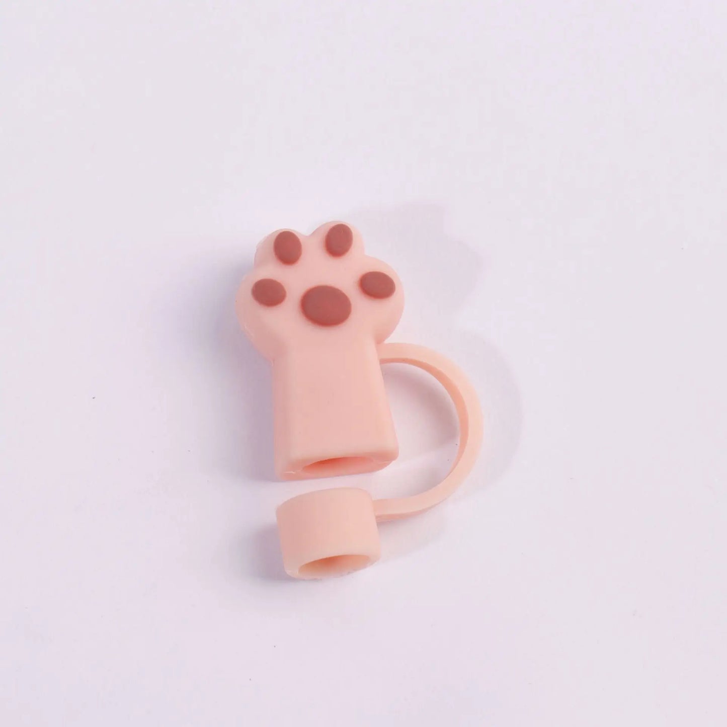 6Pcs 10mm Cute Silicone Straw Toppers Cat Paw Straw Cover For Stanley 30/40oz Tumbler Cup Reusable Dust-Proof Spill-Proof Plug