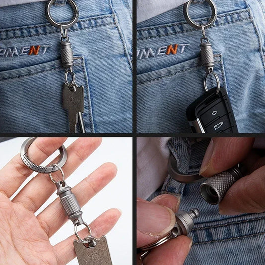 Titanium Alloy Keychain Multifunctional Belt Outdoor Tool Keychain, Multitool Hanging