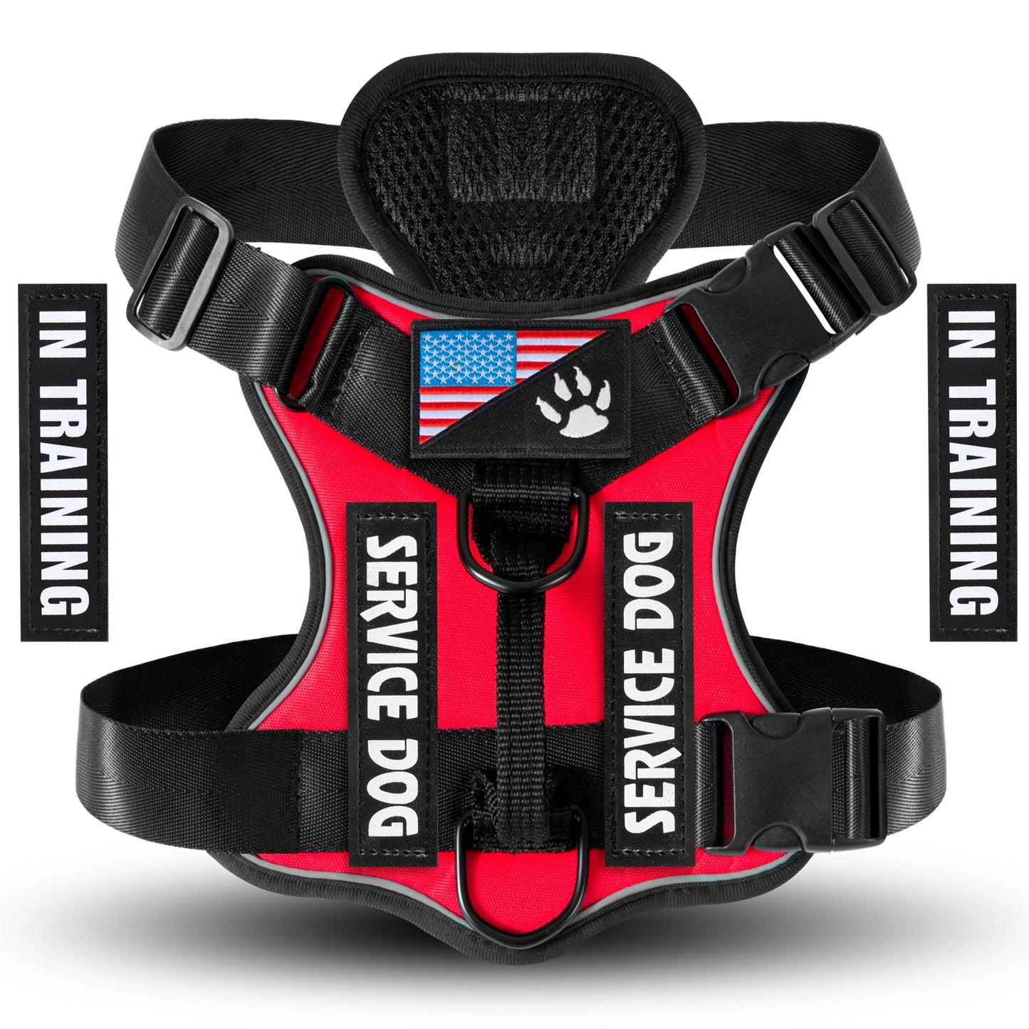 Service Dog Harness, Reflective Dog Vest Harness , Adjustable Soft Oxford Pet Harness.