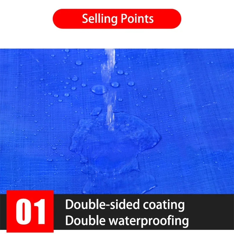 Waterproof Blue Orange Plastic PE Tent Tarp.  UV Protective Tarp Awnings. Awnings Summer Backyard Gardens Rain Cover