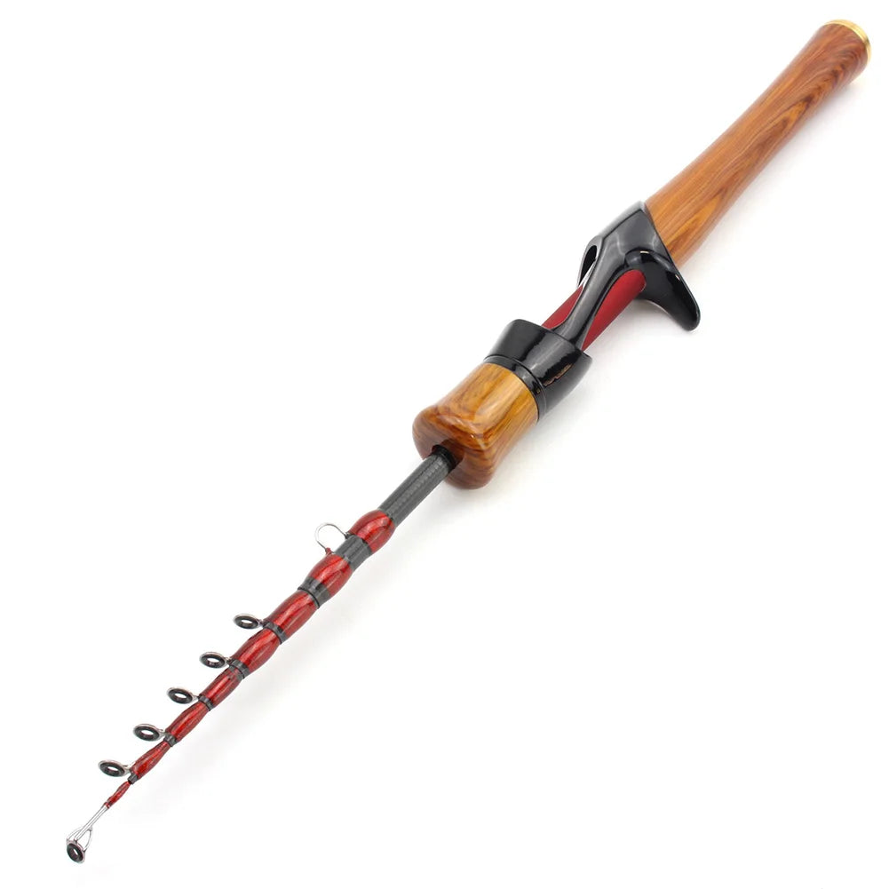 Telescopic Spinning Casting Rod, Travel Fishing Pole Mini Short Light Baitcasting Rod for Trout Fishing
