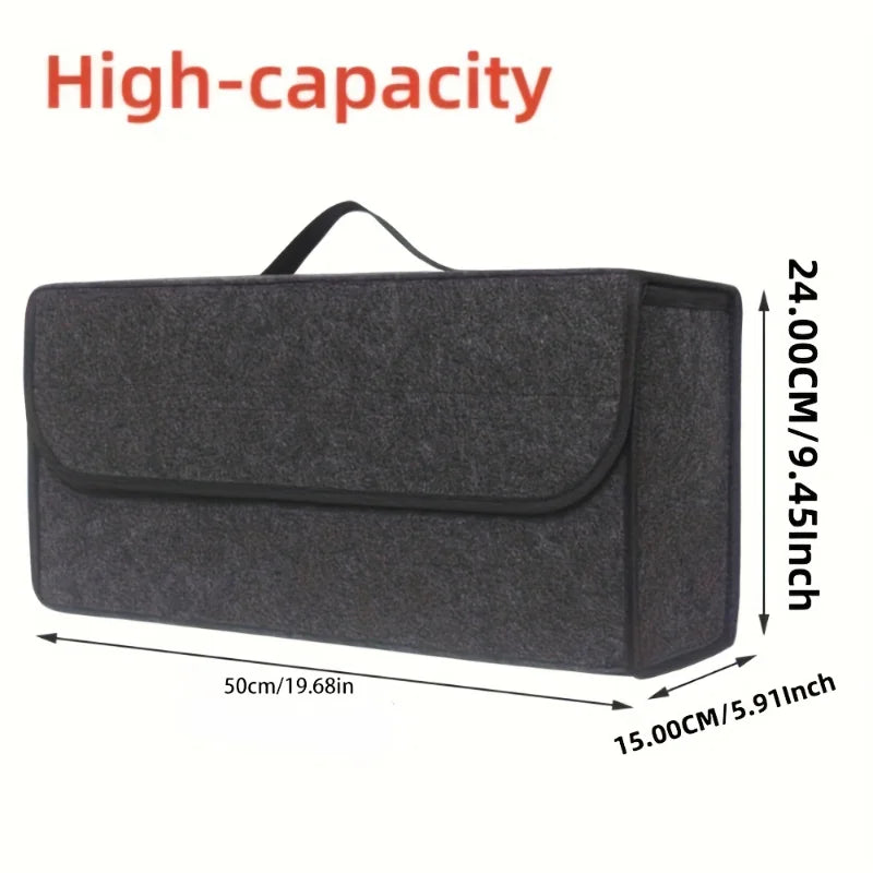 Gray Anti Slip Compartment Boot Storage Organizer, Tool Car Storage Bag, Car Trunk Organizer, Soft Felt Storage Box Car Accessories