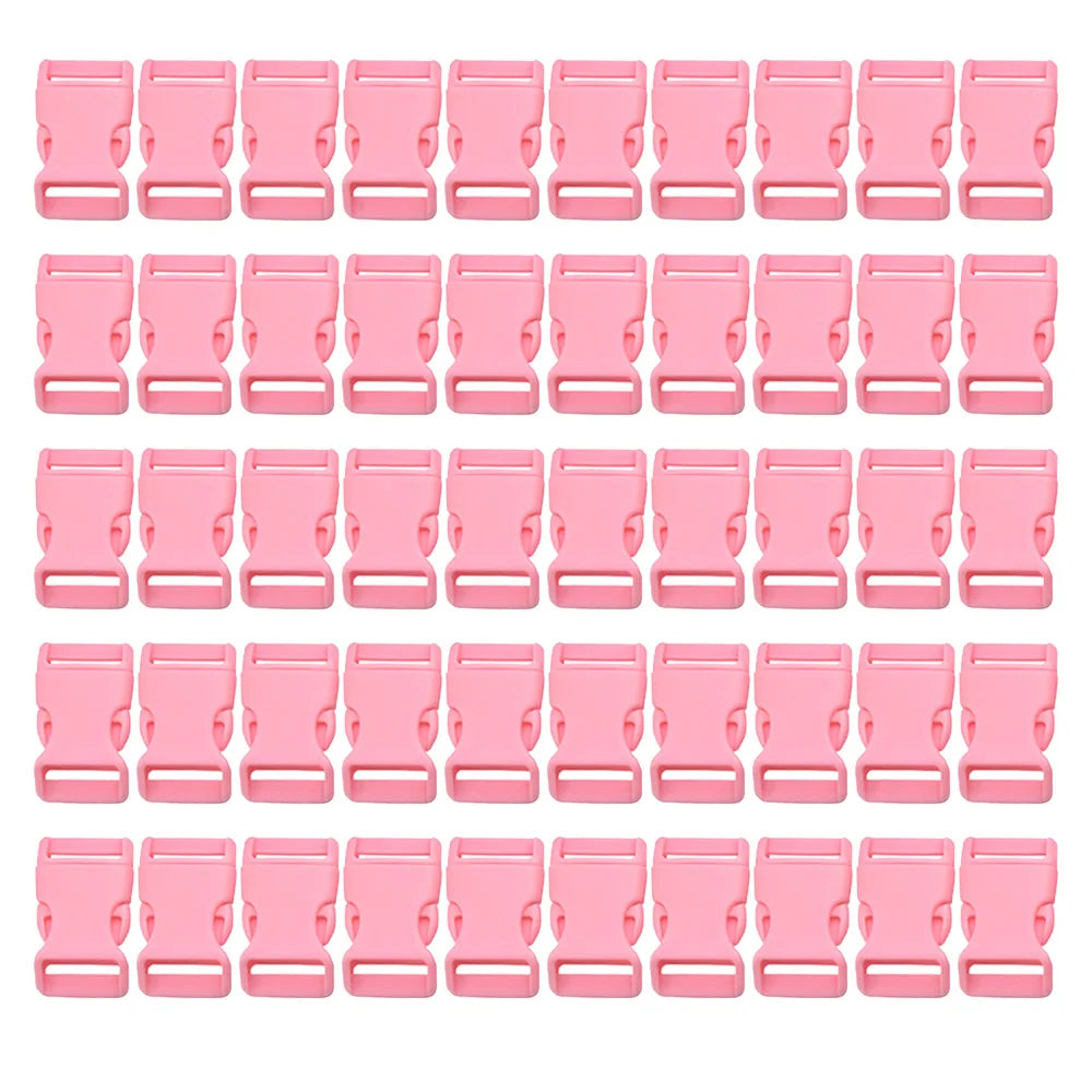 50 Pcs 3/8'' 5/8" Curved Paracord Buckle Clips Side Release Plastic Buckles for Parachute Bracelet Clasps Dog Collar Accessories