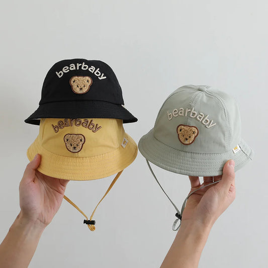 Cute Bear Baby Bucket Hats. Boy Girl Summer Uv Protection Fisherman Caps Kids Outdoor Sunshade Panama Basin Caps