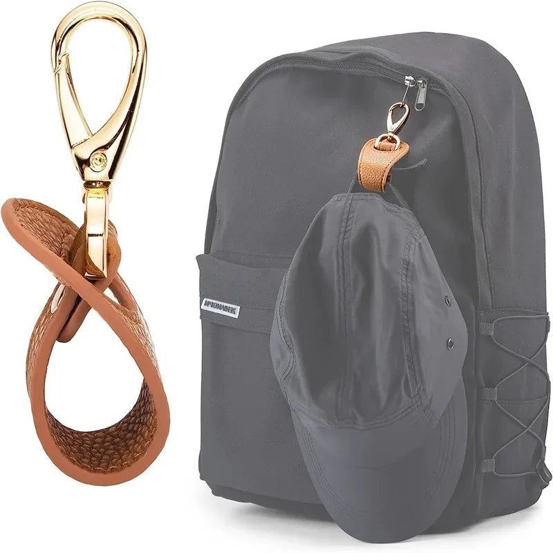 Travel Hat Clip Leather Golf Baseball Hat Clip Summer Hat Strap Towel Glove Storage Wallet Buckle Latch Clip