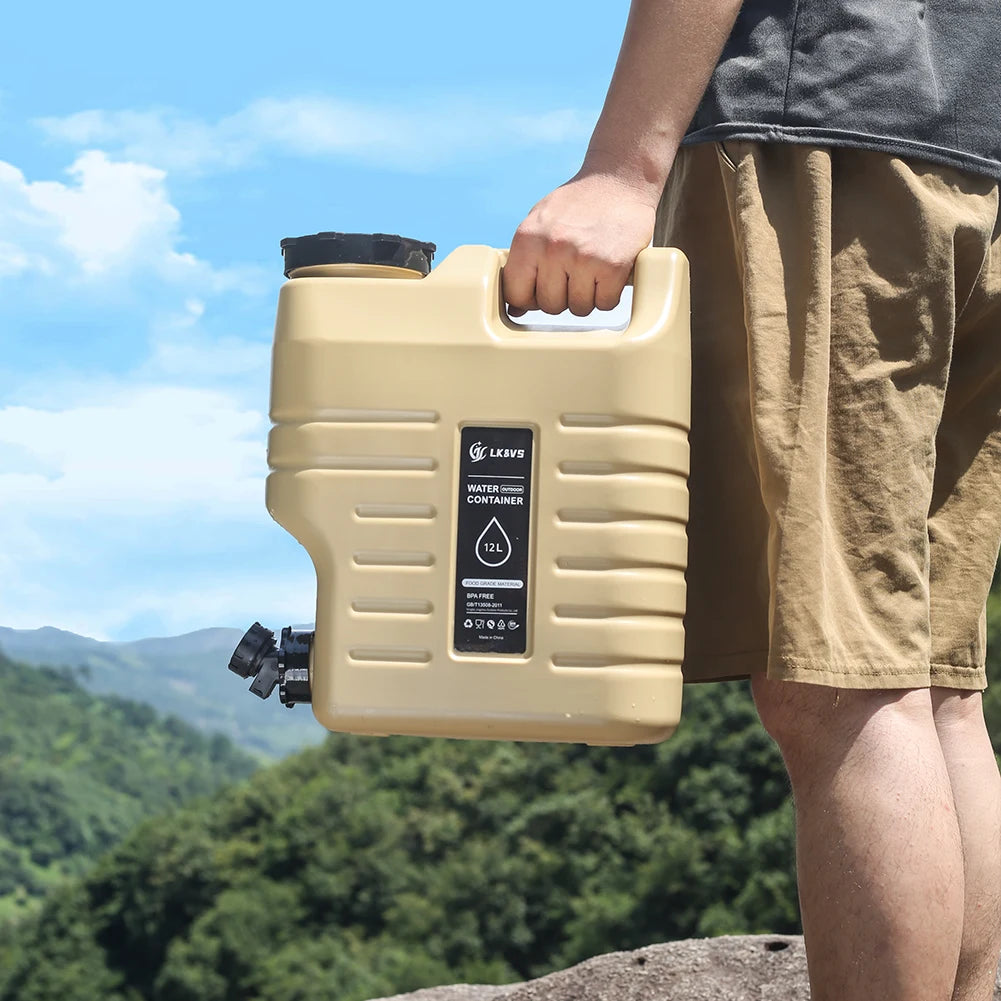 Drinking Water Container with Spigot, Leakproof Camping Water Tank Large Capacity Water Storage Carrier
