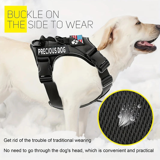Service Dog Harness, Reflective Dog Vest Harness , Adjustable Soft Oxford Pet Harness.