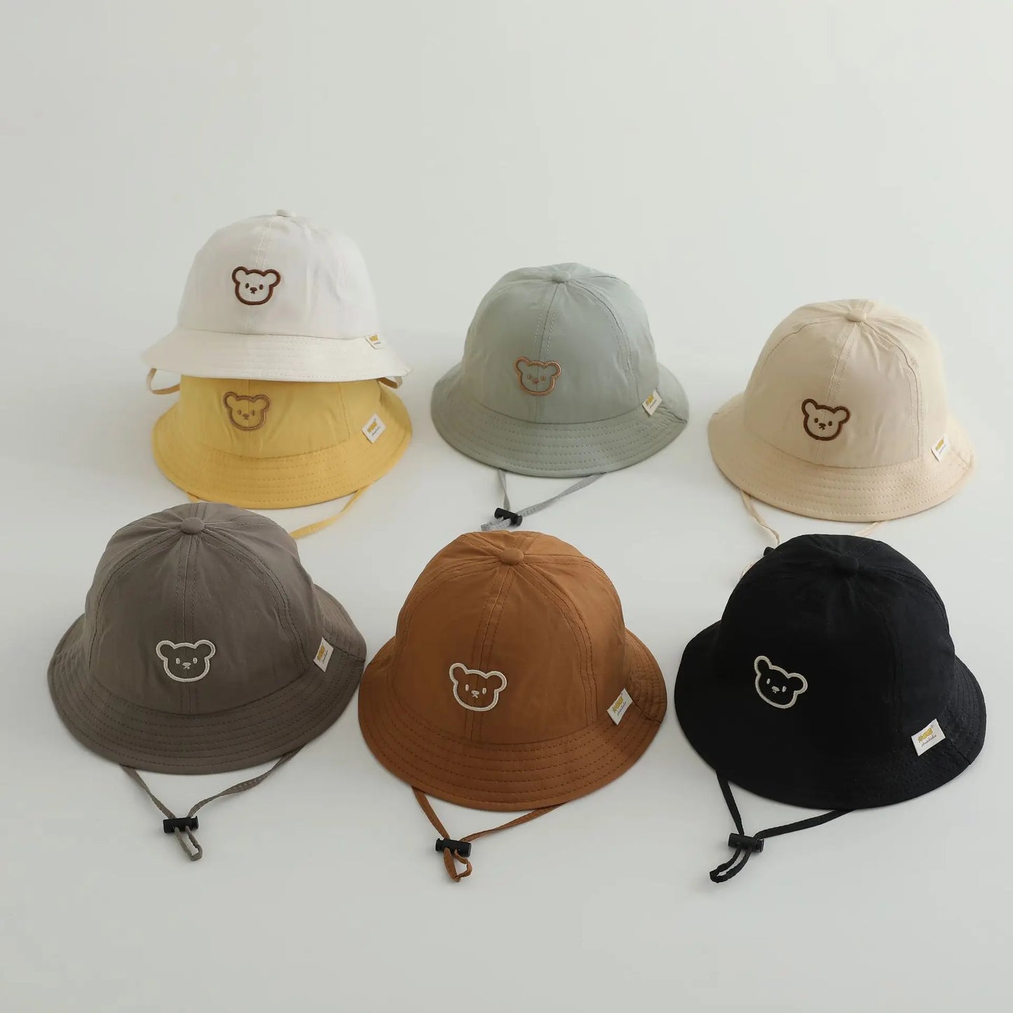 Cute Bear Baby Bucket Hats. Boy Girl Summer Uv Protection Fisherman Caps Kids Outdoor Sunshade Panama Basin Caps