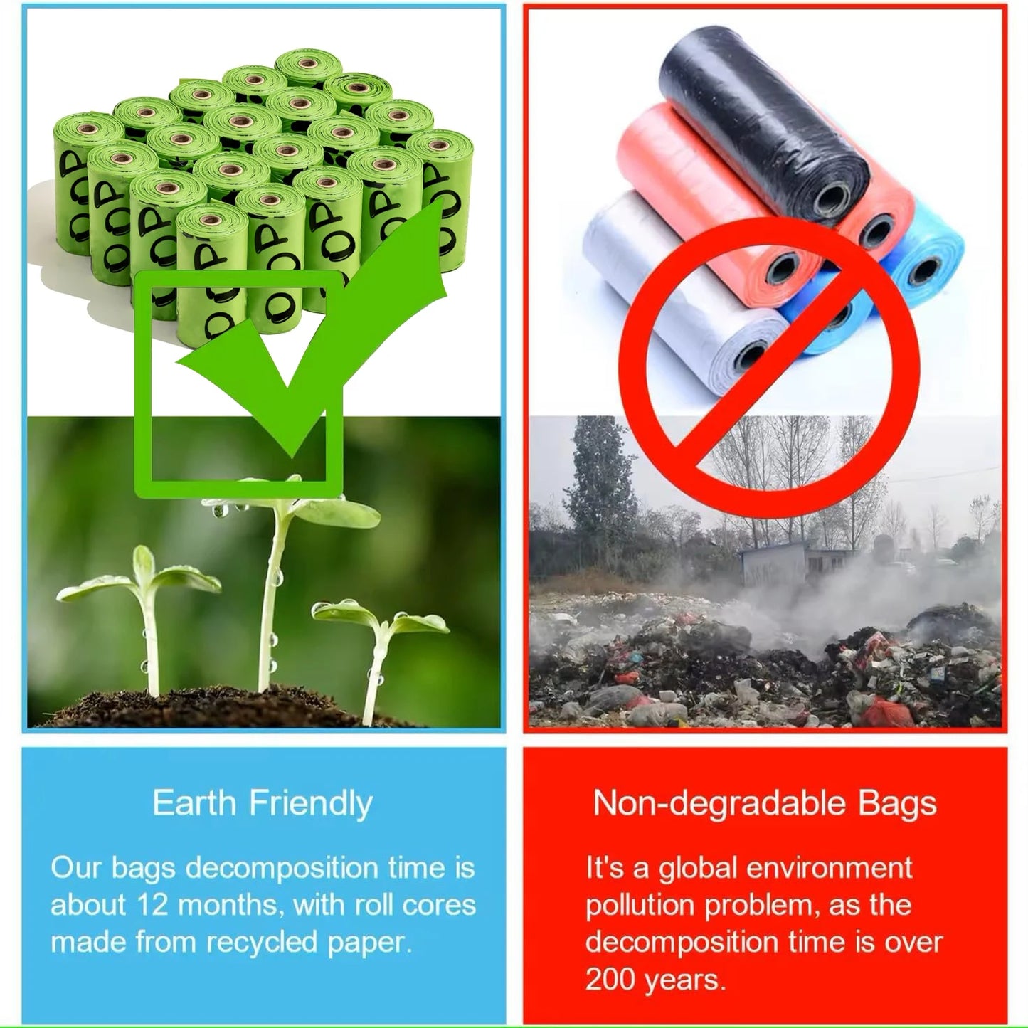 Biodegradable Dog Poop Bags.  Lavender Scented Pet Poop Bags With Holder. Extra Thick Leakproof Dog Poop Bags With Dispenser.