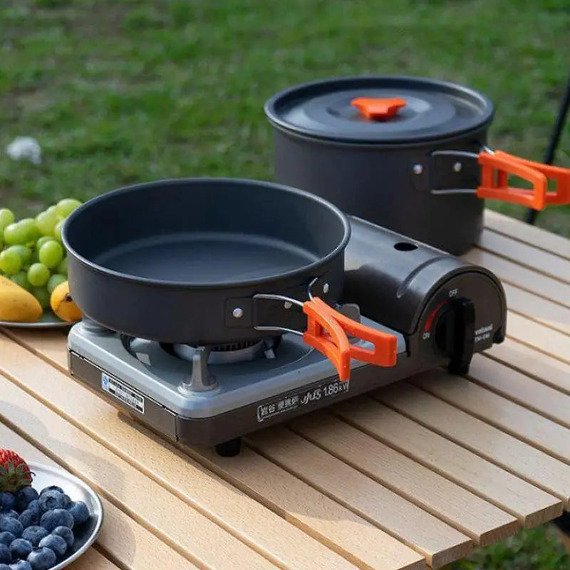 Portable Camping Cookware Set, Outdoor Pot Tableware Kit,  Cooking Water Kettle Pan ,Travel Cutlery Utensils, Hiking Picnic Equipment