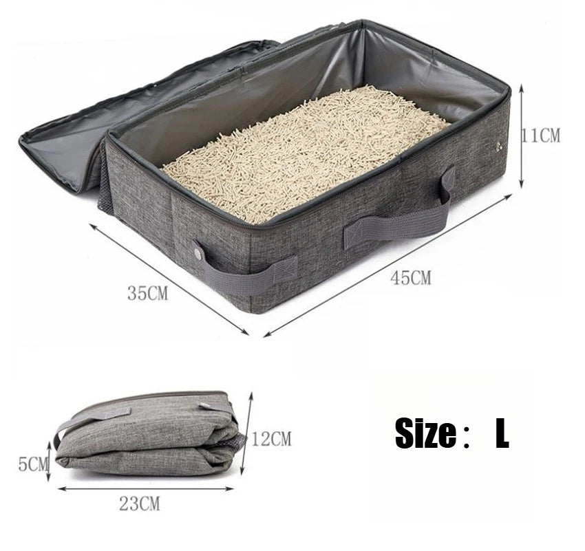 Portable Foldable Cat Litter Box – Waterproof Travel Toilet for Camping/Carriers | Collapsible & Leakproof Design Cat Toilet